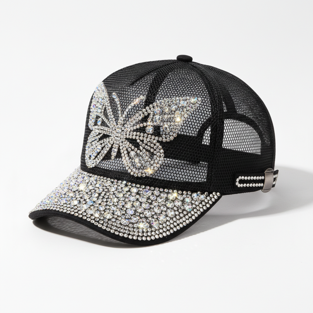 Glitter Butterfly Baseball Cap