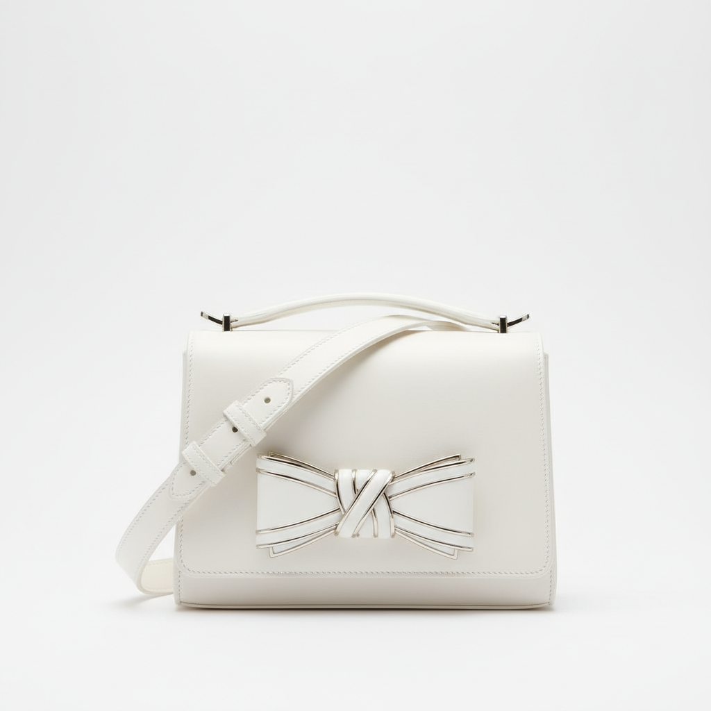 Bow Buckle Leather Shoulder Bag — Feminine Luxury