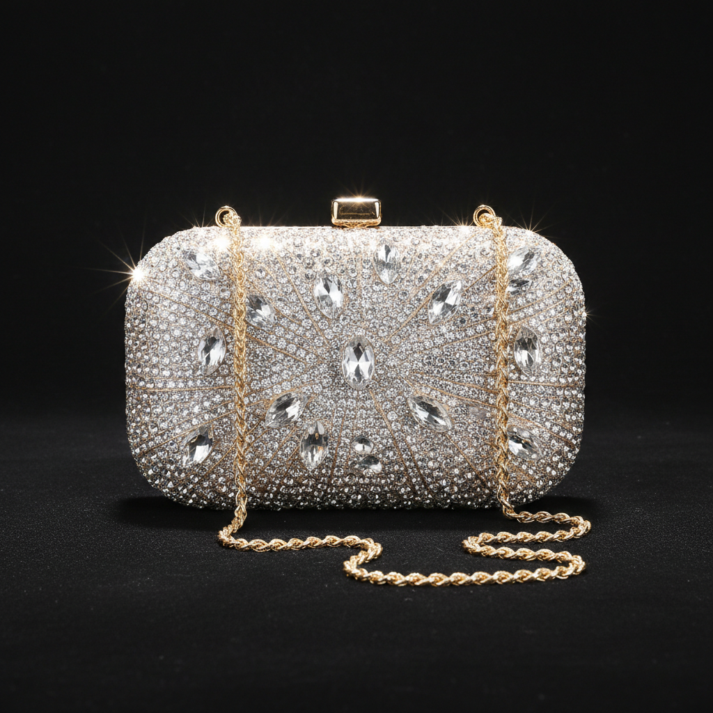 Elegant Rhinestone Dinner Clutch — Celeste Luxe